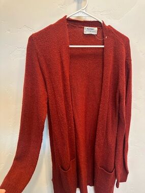 Old Navy Women's Deep Red Open-Front Cardigan with Pockets